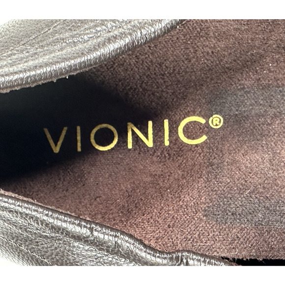 Vionic Cynthia II Brown Leather Penny Loafer Lug Sole Womens Size 8 New - Picture 8 of 10